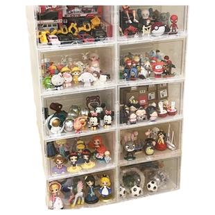 手办收纳展示柜乐高玩具盒子展示盒盲盒透明阶梯展示架积木收纳盒