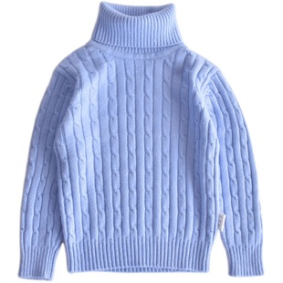 儿童羊绒衫女童高领毛衣白色中大童针织打底衫男童羊毛衫冬季加厚