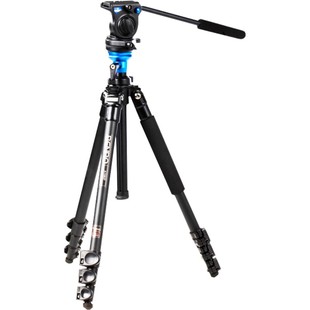 【扳扣更快捷】百诺A1573FS2N三脚架专业便携单反相机摄影摄像液压阻尼云台观鸟打鸟碳纤维拍摄短视频直播