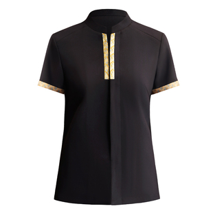 衣研堂高端餐饮服务员短袖服装酒楼宴会厅包厢服务员工作服夏季装