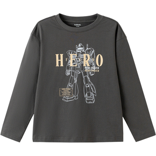 巴拉巴拉男童长袖t恤中大童纯棉上衣春装2026新款童装儿童打底衫