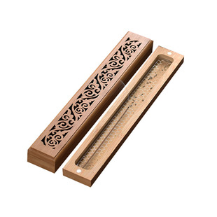 楠竹沉香线香盒檀香卧香炉茶道香插镂空熏香炉香托底座不锈钢网架