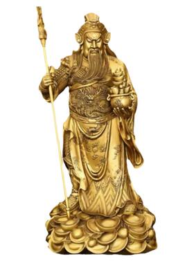 纯铜托宝立刀关公武财神铜像家居供奉大号关公佛像关羽武财神摆件
