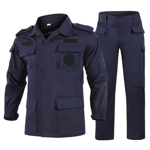 正品藏青网格特勤服长短袖保安春夏秋冬作训练服标志腰带帽子鞋裤