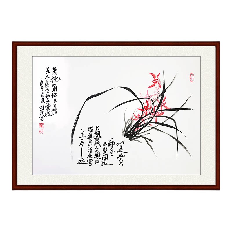 手绘国画花鸟客厅茶社酒店书房