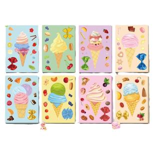 贴纸卡通变装益智自粘贴欢乐动手组合DIY冰激凌动脑贴画可爱手账贴创意蝴蝶结儿童互动娱乐粘画帖变换变装