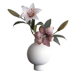 百合花仿真花高级感逼真梦高档花艺鹿假花束工作室轻奢高端摆件