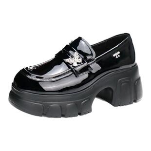 COMELY康莉2026圆头厚底水钻蝴蝶装饰蝴蝶结乐福鞋女单鞋KMT61052