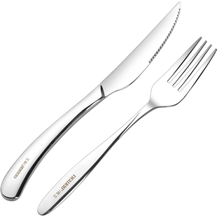 牛排刀叉盘子套装不锈钢全套刀叉勺三件套 高级西餐餐具两件套