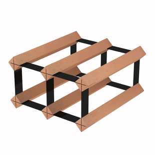 酒格架子托架菱形小酒架红酒红酒瓶家用摆件实木酒柜红酒架置物架