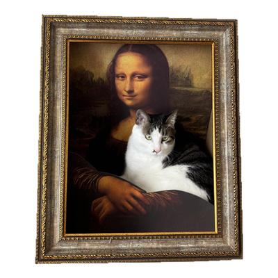 蒙娜丽莎抱猫立体猫抓板相框猫窝