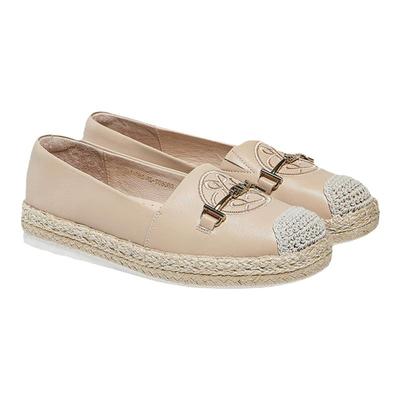 单鞋女真皮一脚蹬休闲鞋渔夫鞋