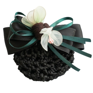 职业头花女发网护士空姐银行酒店服务员盘头发夹网兜工作上班发饰