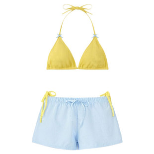 假面猫 泰国比基尼泳衣女绝美泡温泉分体防晒罩衫海边度假bikini