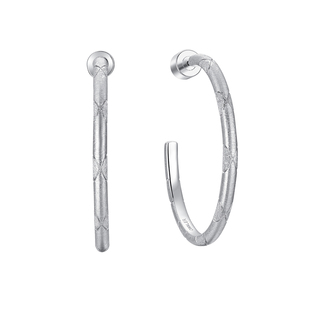 CINNLER「白山茶的香颂曲」轻奢菱格拉丝设计感气质圈圈高定耳环