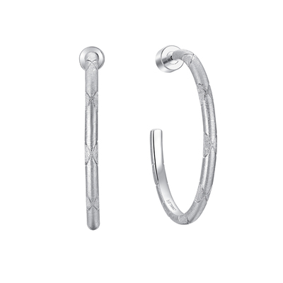 CINNLER菱格钉砂拉丝大圈耳环