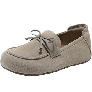 百丽福福吐司2代厚底内增高勃肯鞋女新款一脚蹬休闲乐福单鞋子