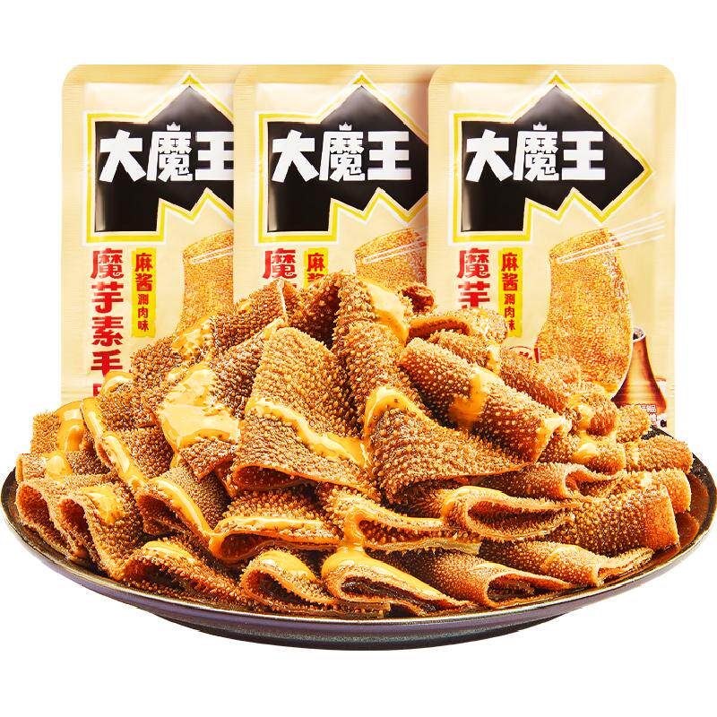 盐津铺子大魔王魔芋素毛肚多包六必居麻酱爽辣小零食