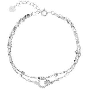 XXOFF925银环环相恋手链女轻奢小众精致设计套链手饰女情人节礼物