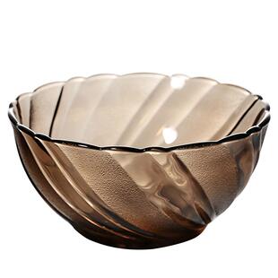 DURALEX多莱斯法国进口钢化玻璃咖啡色汤碗微波炉碗饭碗沙拉碗 盘