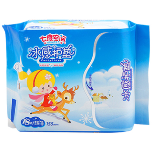 七度空间冰感护垫QDAB818 清香绵柔表层薄型护垫 18片