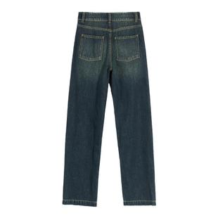 美特斯邦威女士秋冬季节新款裸感舒适美式复古无侧缝牛仔直筒裤