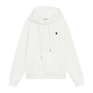 pusumede【现货7.5折】首尔街头 灰色连帽卫衣女加绒帽衫刺绣外套