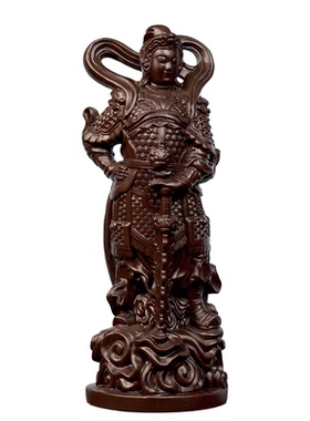 黑檀木雕韦驮菩萨佛像摆件