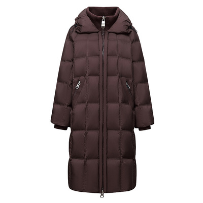 雪中飞羽绒服长款加厚无帽款立领