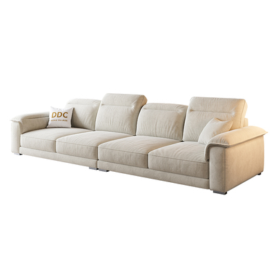 DDC猫抓布艺沙发可调节意式极简小户型客厅直排高靠背布沙发