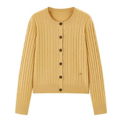 太平鸟女装年冬季款经典绞花开衫A1EAE424A