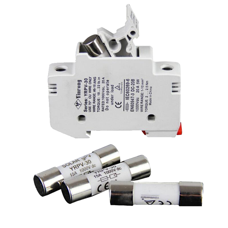 熔断器底座YRPV-30X 10x38mm保险管座1000VDC 2A 30A PV-15A10F