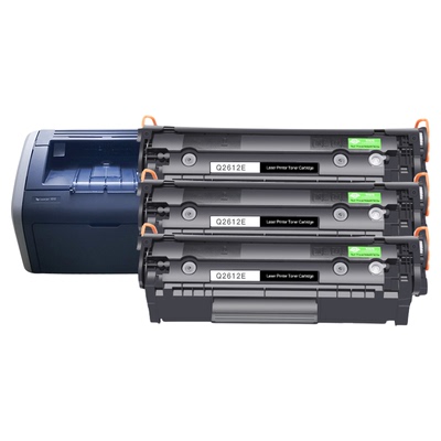 【三支装】领岳适用惠普HP12A硒鼓HP1005墨盒HP1020plus m1005mfp hp1010 1018 1022 CB376a Q2612打印机晒鼓