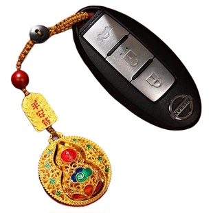 【杭州灵隐本命年福禄葫芦挂件平安符钥匙扣手机汽车沙金护身招财