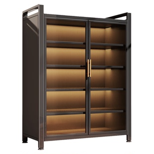 阳台收纳柜子储物柜家用落地置物架子防水防晒铁皮柜靠墙一体鞋柜