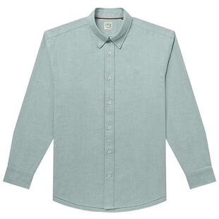 【挺括牛津纺】Hazzys哈吉斯男装春季通勤纯棉衬衣宽松版长袖衬衫