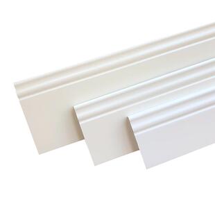 格然 实木踢脚线 纯白色烤漆 象牙白8公分美式贴脚线地脚线墙角线