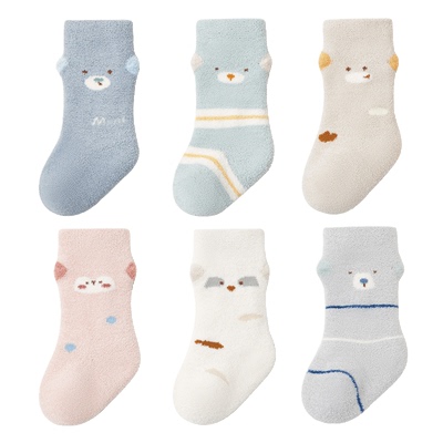 宝宝高弹抗起球秋冬加厚中筒袜