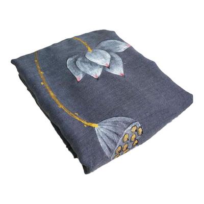 古风披帛女秋季手绘文艺丝巾