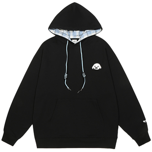 周深同款GUUKA&matsui联名小狗加绒连帽卫衣男重磅纯棉帽衫女上衣