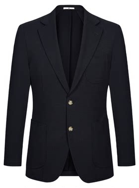 【富大龙同款】WANTSUIT藏青色弹力西服意式休闲舒适上衣外套男