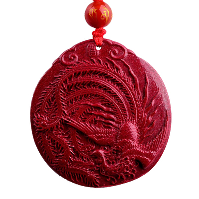 朱砂凤凰朱雀吊坠五行补火属火