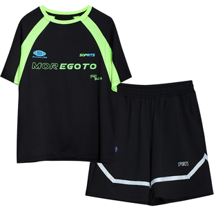 胖童速干短袖套装中大童夏季冰丝足球篮球服男童羽毛球体能训练服