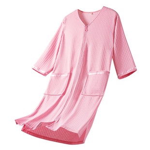 男士浴袍短袖连体睡衣一体式睡袍大码拉链睡裙薄款莫代尔家居服夏