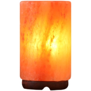 盐灯天然喜马拉雅水晶盐灯 圆柱体盐灯 风水招财灯创意卧室岩灯