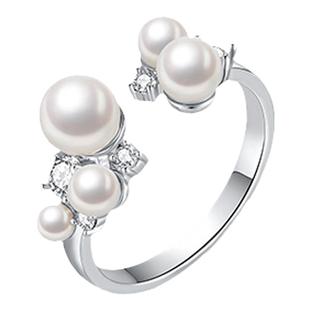 ZEGL法式人造珍珠戒指女小众设计轻奢高级感指环秋冬个性食指戒子