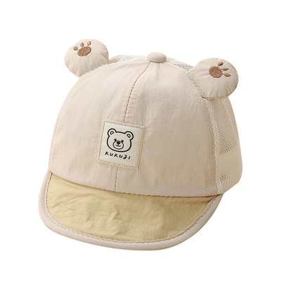 婴儿帽子夏季薄款宝宝鸭舌帽网眼速干帽男童遮阳帽女宝太阳帽透气