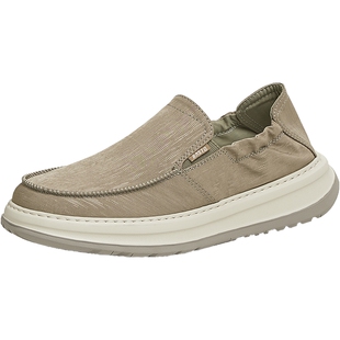 百思图25夏季商场新款透气一脚蹬布鞋舒适爸爸鞋男休闲鞋L3308BM5