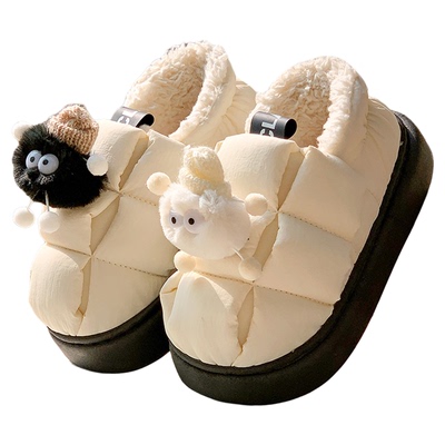 小煤球棉拖鞋女冬季保暖防滑情侣