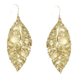 SU秋叶露珠 法式复古纯银耳钩小众高级感气质轻奢耳环无耳洞耳夹